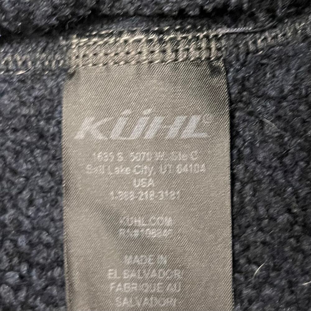 Kuhl 1/4 Zip Fleece Pullover Sz XL Black Gray Outdoor Sweater Twomey Embroidery - Picture 8 of 11